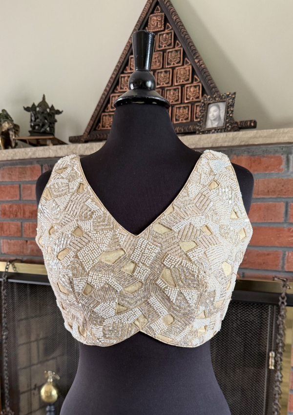 Ivory Mirror Work Blouse